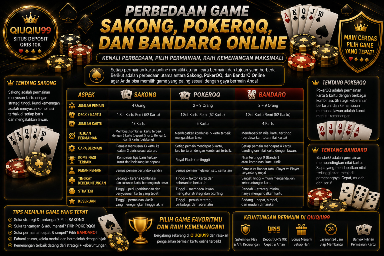 Perbedaan Game Sakong, PokerQQ, dan BandarQ Online